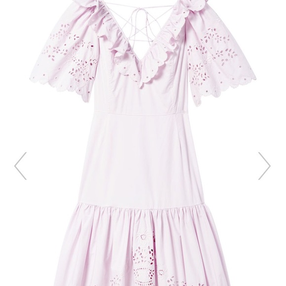 Sold Rebecca Taylor Lilac Flare Cotton Midi Dress - Picture 3 of 8